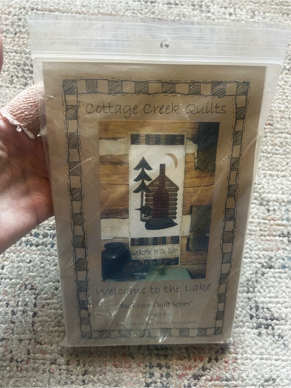 Cottage Creek Quilts "Welcome to the Lake" Wall Quilt Pattern - Brown & Cream